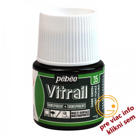 tmavo zelená farba na sklo, Vitrail 45 ml, Pebeo