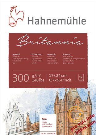 Britannia Akadémia raw akvarelový blok 30x40 cm, Hahnemühle