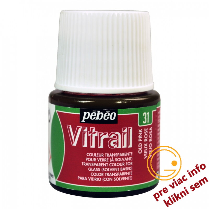 staroružová farba na sklo, Vitrail 45 ml, Pebeo