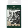 Sada umeleckých popisovačov Pitt Artist Pen, čierna, 8 ks, Faber-Castell