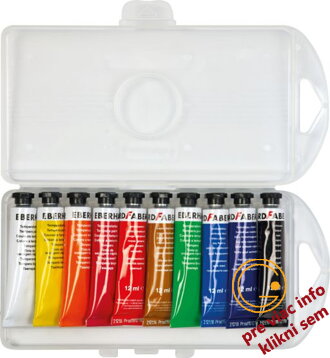Temperové farby v tube 10 farieb, 12 ml, EBERHARD FABER