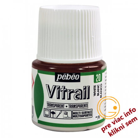 biela farba na sklo, Vitrail 45 ml, Pebeo