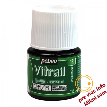 chartreusová farba na sklo, Vitrail 45 ml, Pebeo