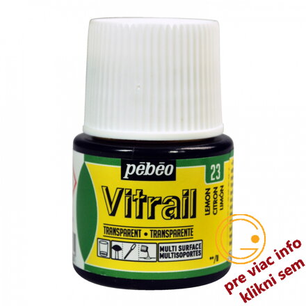 citrónová farba na sklo, Vitrail 45 ml, Pebeo