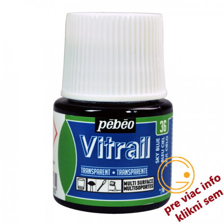 nebesky modrá farba na sklo, Vitrail 45 ml, Pebeo