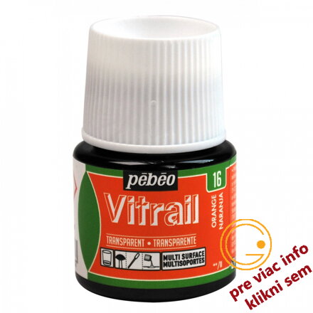 oranžová farba na sklo, Vitrail 45 ml, Pebeo