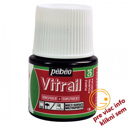 purpurová farba na sklo, Vitrail 45 ml, Pebeo