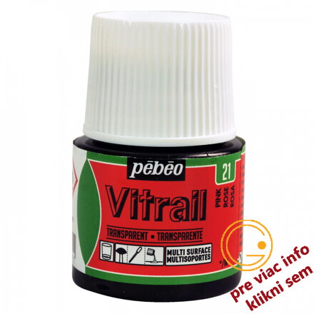 ružová farba na sklo, Vitrail 45 ml, Pebeo