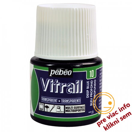 tmavo modrá farba na sklo, Vitrail 45 ml, Pebeo