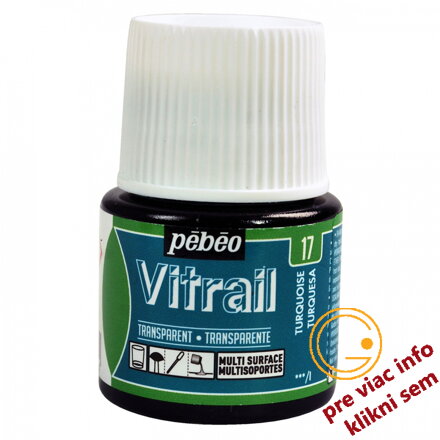 tyrkysová farba na sklo, Vitrail 45 ml, Pebeo