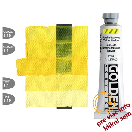 akrylová farba Benzimidazolone Yellow Medium 59ml, Golden Heavy Body