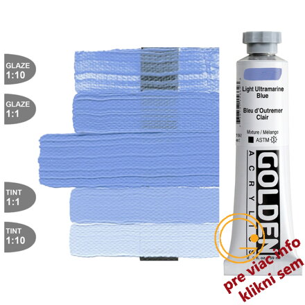 akrylová farba Light Ultramarine Blue 59ml, Golden Heavy Body