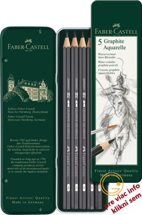 Akvarelové ceruzky set 5 ks -plech, Faber Castell