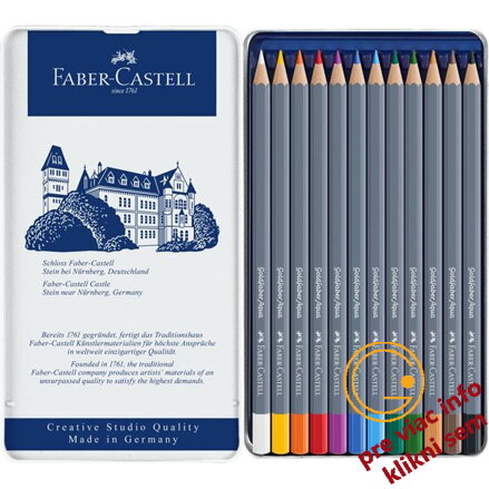 Akvarelové pastelky Goldfaber Aqua set 12 farieb plech, Faber Castell