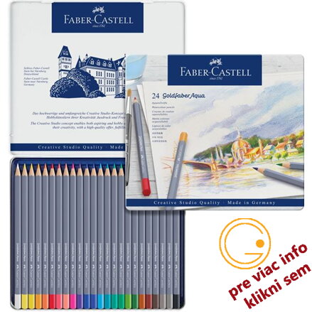 Akvarelové pastelky Goldfaber Aqua set 24 farieb plech, Faber Castell