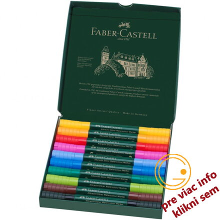 Akvarelové popisovače Albrecht Dürer set 10 farieb, Faber Castell