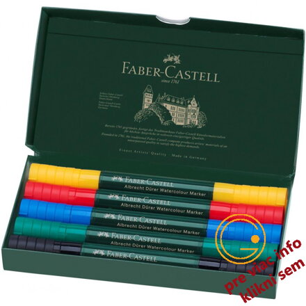 Akvarelové popisovače Albrecht Dürer set 5 farieb, Faber Castell