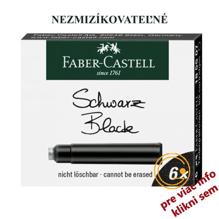 Atramentové bombičky čierne 6 ks, Faber Castell