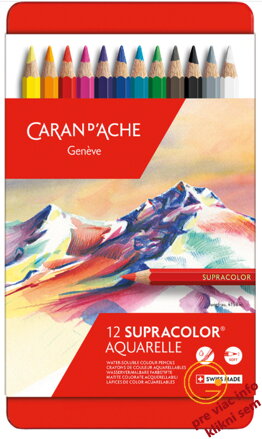 Ceruzky akvarel 12ks supracolor, Caran d Ache