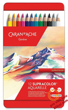 Ceruzky akvarel 12ks supracolor, Caran d Ache