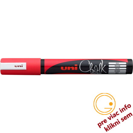 červený marker 1,8-2,5mm nepriehľadný kriedový Uni Chalk