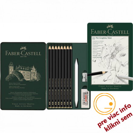 Grafitové ceruzky Pitt Matt Set 11 ks - plech, Faber Castell