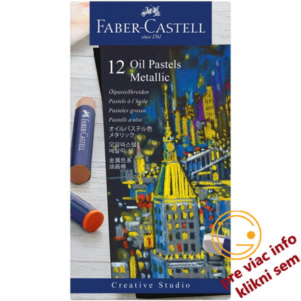 Olejový pastel set 12 metalických farieb, Creative Studio  Faber-Castell 