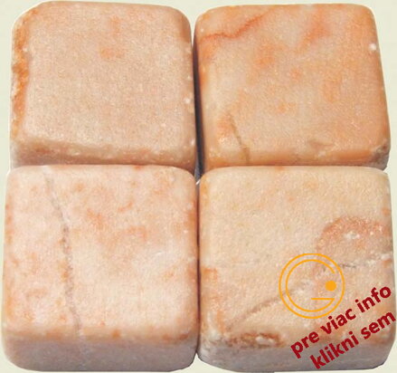 Ružovo‑krémová mozaika z prírodného mramoru (15×15×8mm) – 250g balenie, mosaikstein