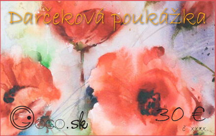 Darčeková poukážka 30 EUR