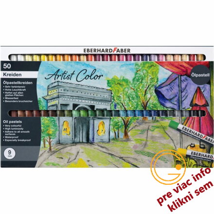 Profesionálna sada olejových pastelov Artist Color – 50 žiarivých farieb, Eberhardfaber