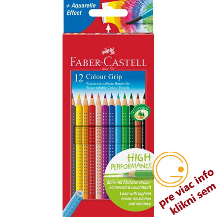 Pastelky akvarelové Colour Grip 12 farebné set, Faber Castell