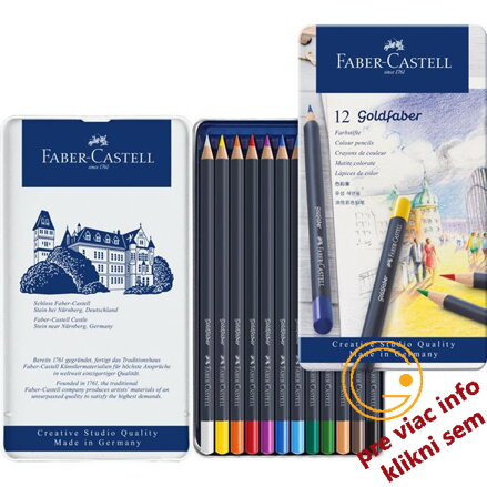 Pastelky Goldfaber permanent set - plech 12 farebné