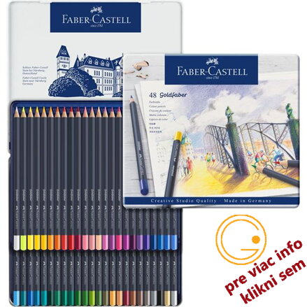 Pastelky Goldfaber permanent set - plech 48 farebné, Faber Castell