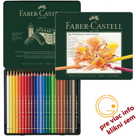 Pastelky Polychromos - 24 ks plech set, Faber Castell