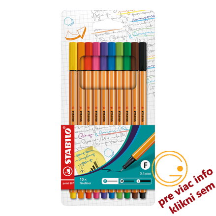 Sada 10 linerov zmazateľných Stabilo® Point 88® Fineliner-Set