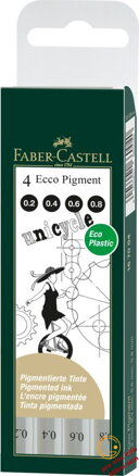 Set popisovačov Ecco pigment, 0,2-0,4-0,6-0,8 mm, Faber-Castell