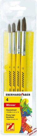 Štetce prírodné set 4 ks (4,6,8,12) konský vlas, EBERHARD FABER