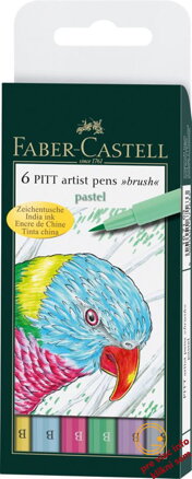 Umelecké perá PITT set 6 Pastel, Faber Castell