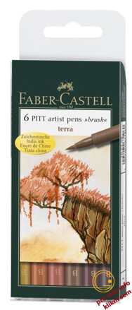 Umelecké perá PITT set 6 Terra, Faber Castell