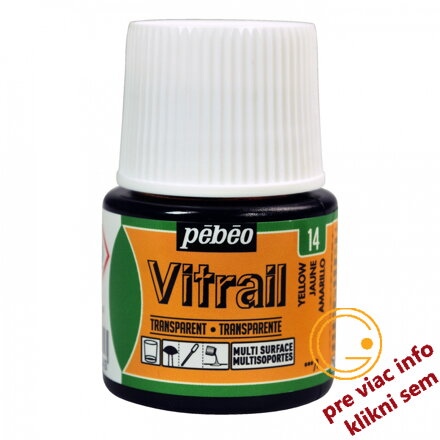 žltá farba na sklo, Vitrail 45 ml, Pebeo