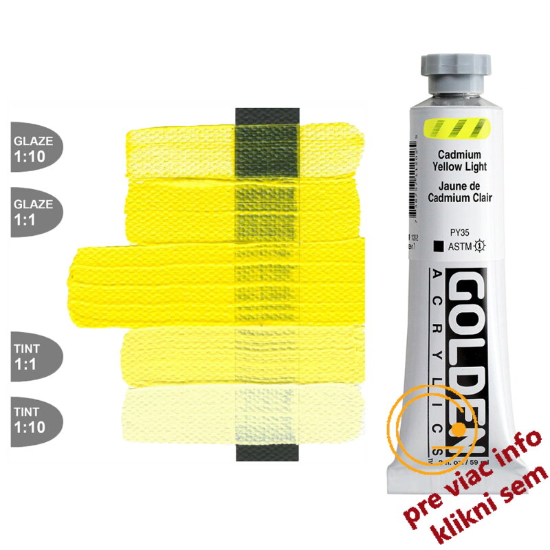 akrylová farba Cadmium Yellow Light 59ml, Golden Heavy Body akrylová farba Cadmium Yellow Light 59ml, Golden Heavy Body