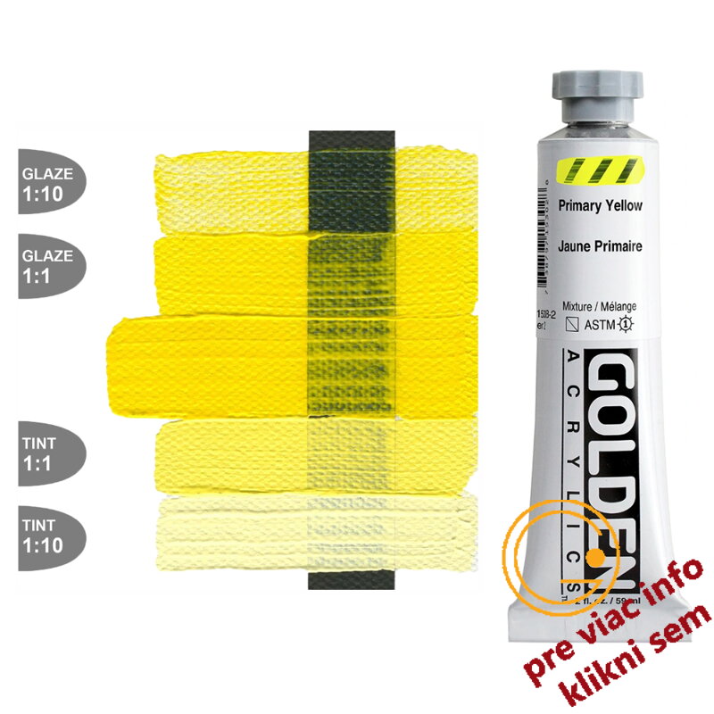akrylová farba Primary Yellow 59ml, Golden Heavy Body akrylová farba Primary Yellow 59ml, Golden Heavy Body