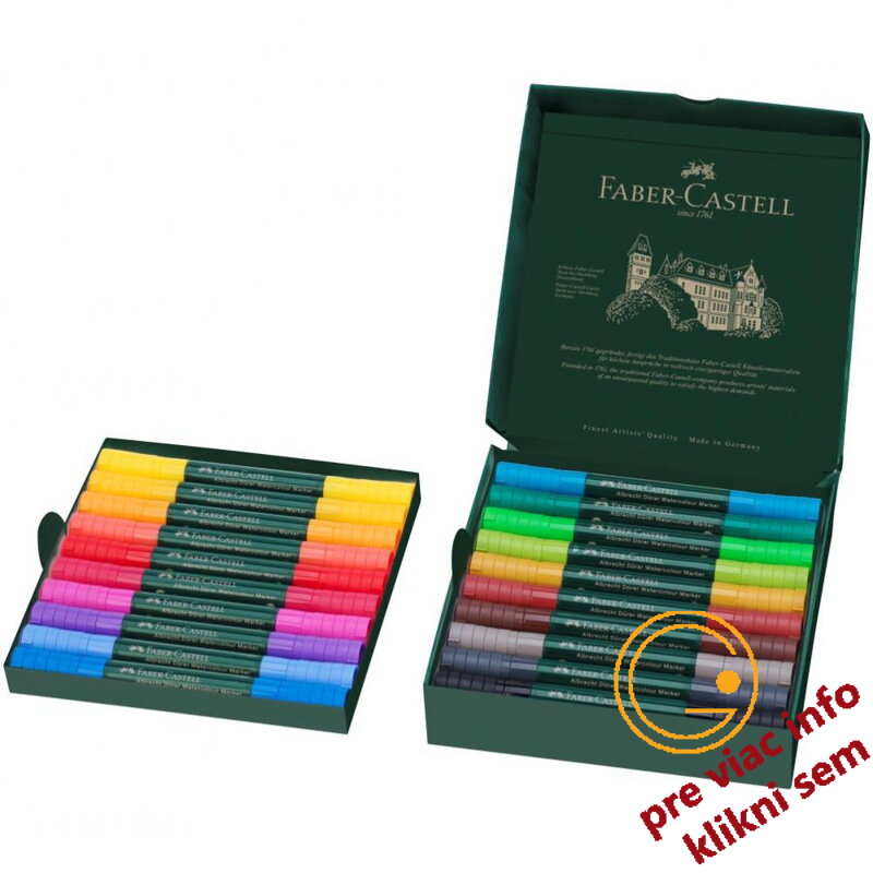 Akvarelové popisovače Albrecht Dürer set 20 farieb, Faber Castell