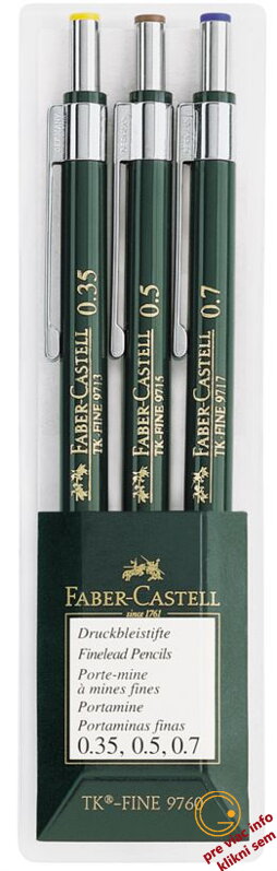 Mechanické ceruzky TK-FINE sada 0,35-0,5-0,7 mm, Faber-Castell Mechanické ceruzky TK-FINE sada 0,35-0,5-0,7 mm, Faber-Castell