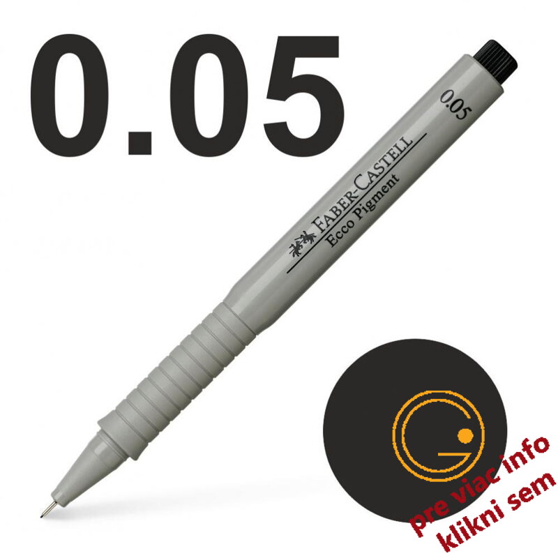 Popisovač Ecco pigment 0,05 mm, čierna, Faber-Castell Popisovač Ecco pigment 0,05 mm, čierna, Faber-Castell