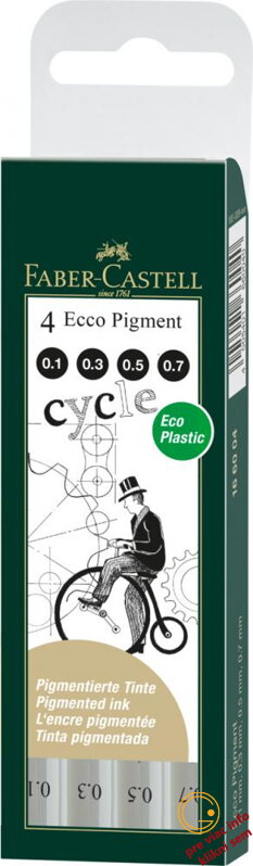 Set popisovačov Ecco pigment, 4-dielny, Faber-Castell Set popisovačov Ecco pigment, 4-dielny, Faber-Castell