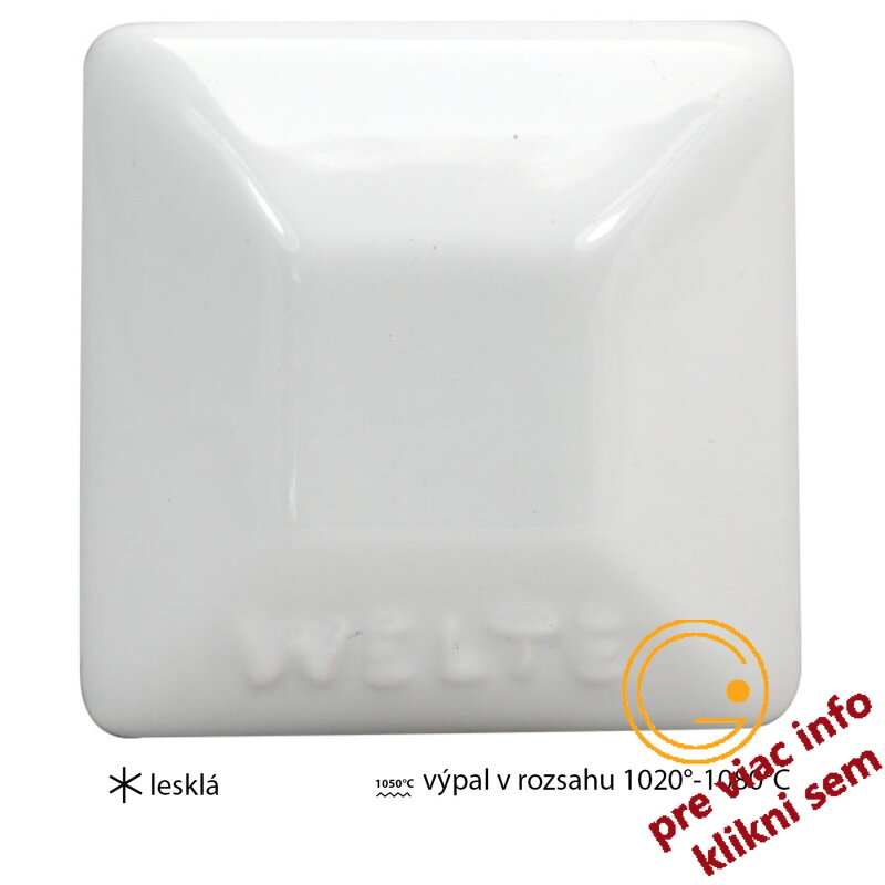 zirkónová biela glazúra lesklá 1kg, KGG16, Welte