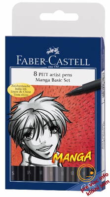 PITT umelecké perá Manga set, 8 ks, Faber Castell