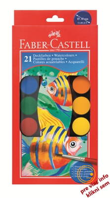 Vodové farby 21 farebné, 30mm, Faber Castell